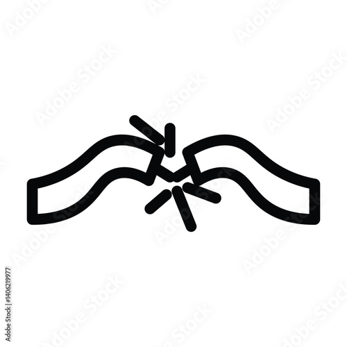 icon broken cable short circuit electricity wire