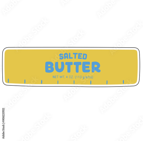 Illustrates stick of butter