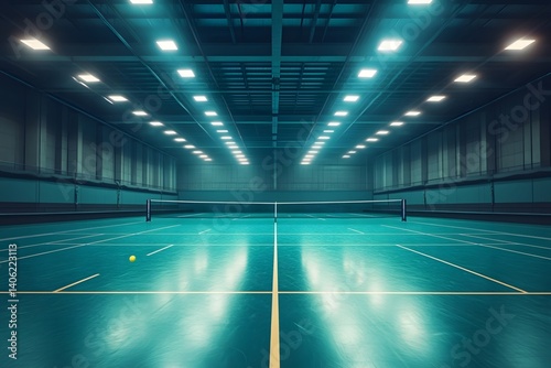 The moment when badminton flies under the light