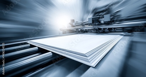 Obraz na płótnie Close-Up of Printing Press with Sharp Edges and Dynamic Motion Blur for Creative Projects w salonie