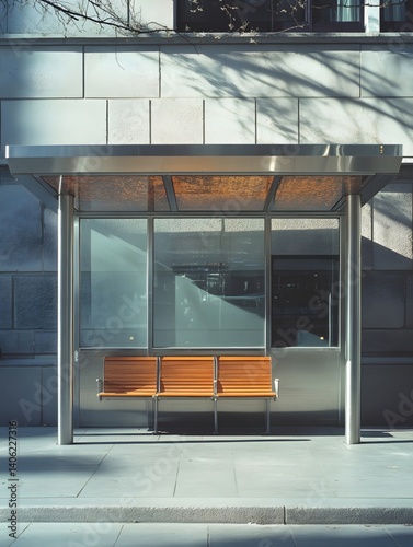 Minimally designed bus stops on city streets