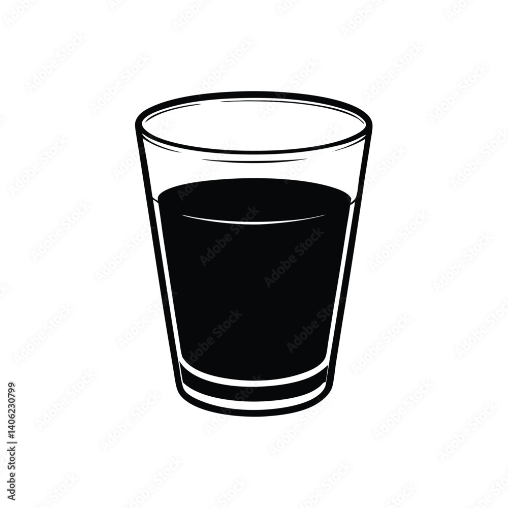 Glass Cup Vector Illustration, Drink Container Graphic Glass Cup Vector Illustration, Drink Container Graphic