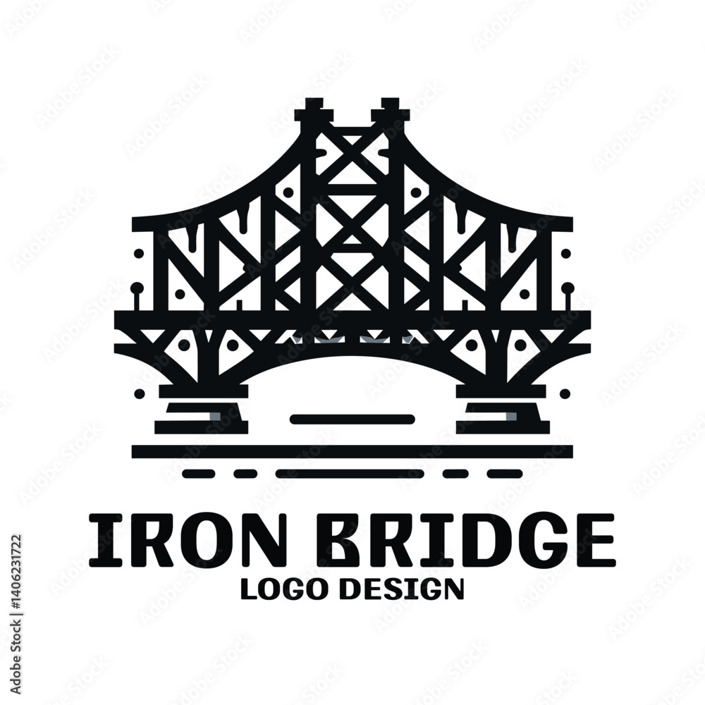 Obraz premium Iron Bridge Vector Logo Design