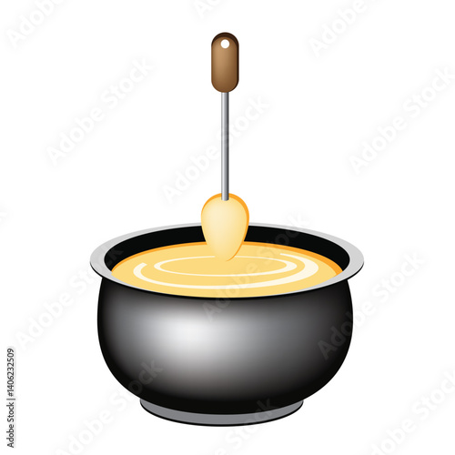 Large container with fondue