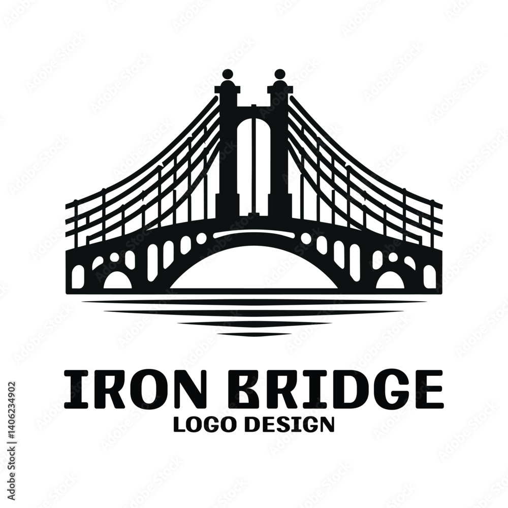 Obraz premium Iron Bridge Vector Logo Design