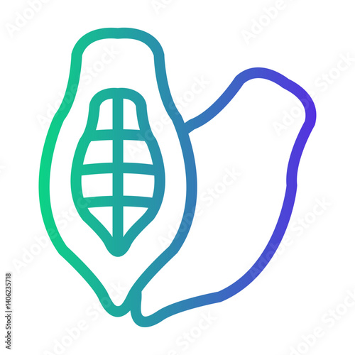 cacao pod Line Gradient Icon