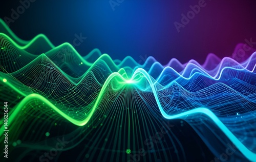 Blue wavelength background image, digital, space, light, line, banner texture advertising poster