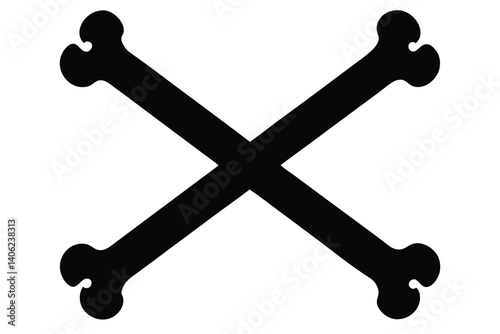 Crossbones Vector Illustration, Danger Warning Graphic