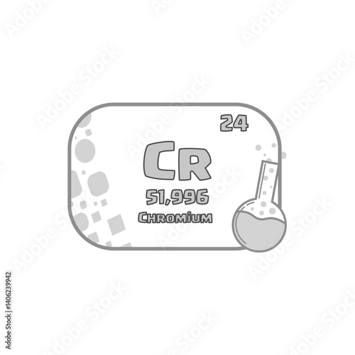 Chemical Cr element. Atomic number twenty four. Periodic table vector. 51.996 chromium symbol.