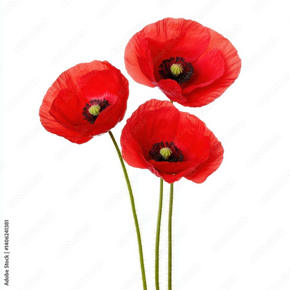 Obraz premium Bright and cheerful, these poppy flowers bring a splash of color to any arrangement with their bold petals.