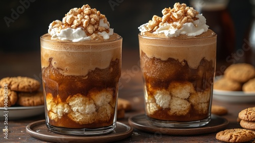 Wallpaper Mural Delicious Iced Coffee with Whipped Cream and Crumble Topping Torontodigital.ca