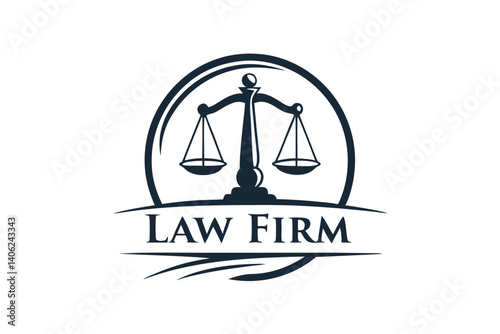 Elegant Law Firm Logo Design Featuring Scales Of Justice In Circle