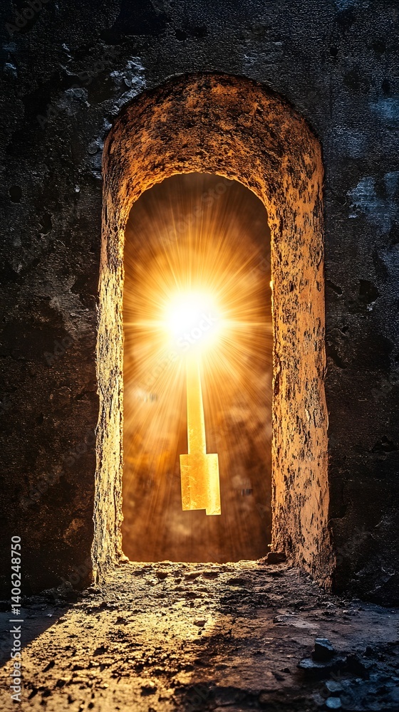 Fototapeta premium Ancient Keyhole Illuminating Sunlight
