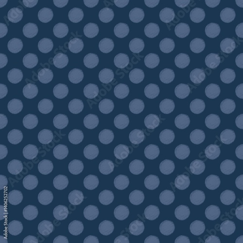 blue vintage polka dots seamless pattern. classic textured pattern design for fabric, textile, wallpaper, wrapping paper, and print