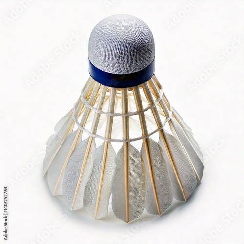 Badminton ball or shuttlecock isolated on white background with clipping path 