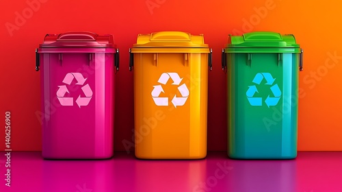 Colorful Recycling Bins: A Vibrant Symbol of Sustainability