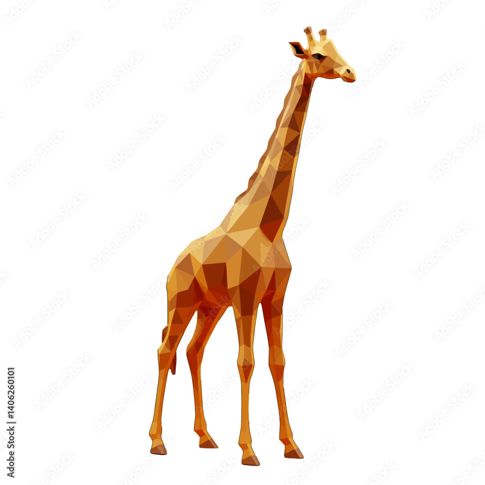 Naklejka premium Geometric Low Poly Giraffe Illustration