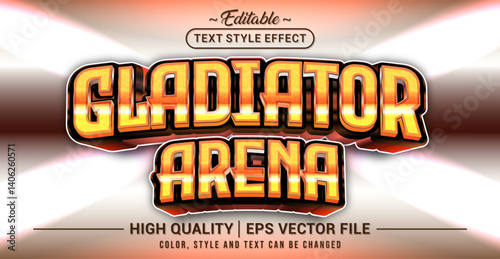 Editable text style effect - Gladiator Arena text style theme. Vector text style illustration template.