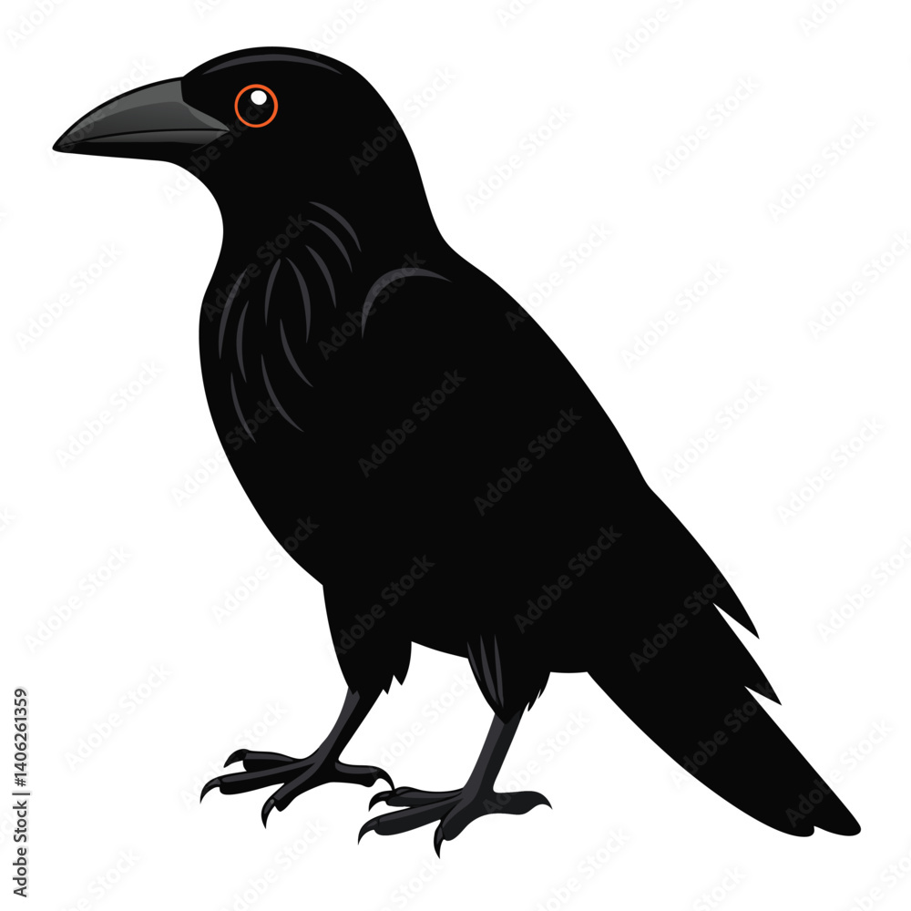 Obraz premium Crow isolated on white background