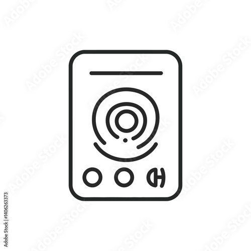Free Download Abstract Rounded Box Icon With Circles and Buttons on a Transparent Background - GFXLoad