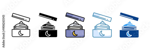 Night Cream Icon Set Multiple Style Collection