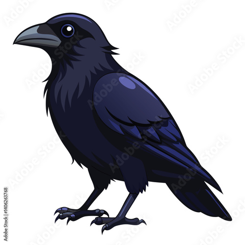 Crow isolated on white background