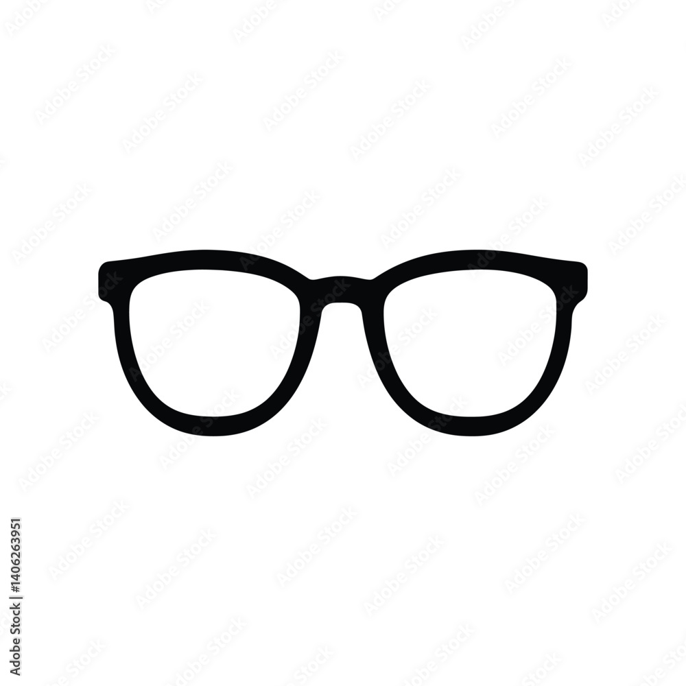 Fototapeta premium Black Eyeglasses with a Transparent Background for Versatile Use