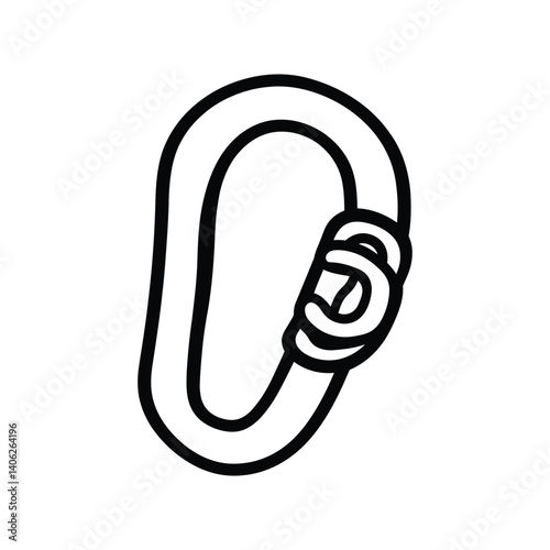 Black Outline Carabiner Isolated Design On Transparent Background Clip Art