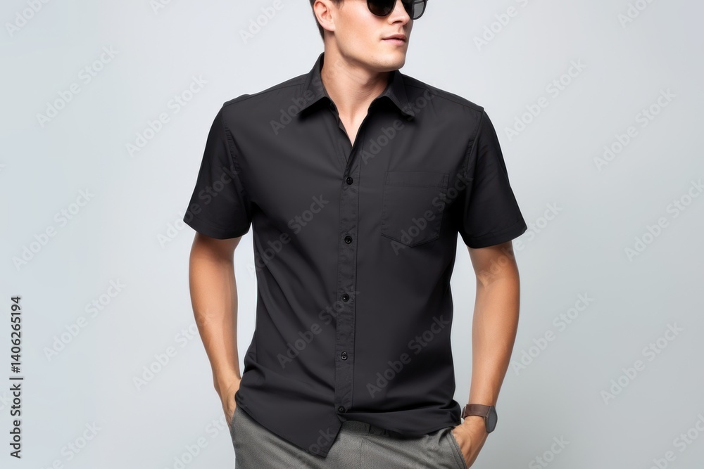 Front view mockup of a plain black shirt. shirt sleeve shirt Front view mockup of a plain black shirt. shirt sleeve shirt
