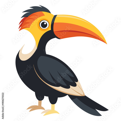 Hornbill isolated on white background