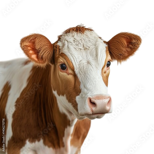 Brown and white calf portrait. (1)