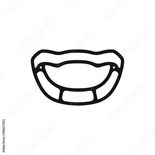 Minimalist Icon of Mouthguard on Transparent Background for Protection Sport Safety