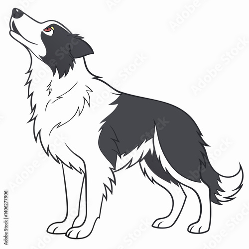 Dog vector white background