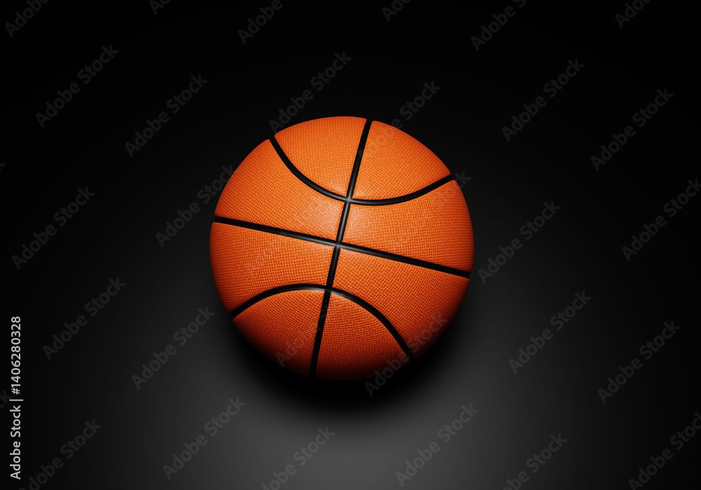 Fototapeta premium Orange basketball ball on black background