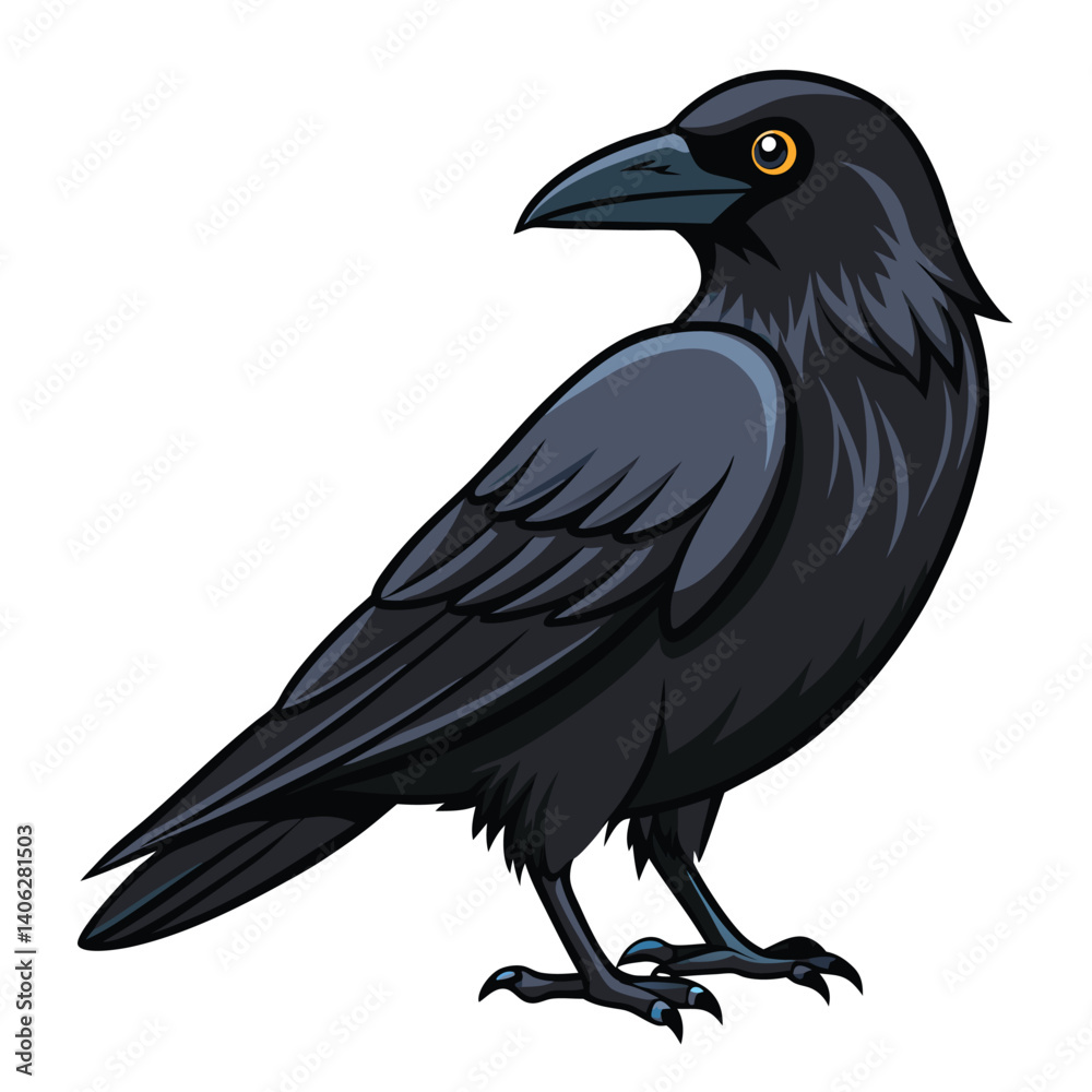 Fototapeta premium Raven isolated on white background