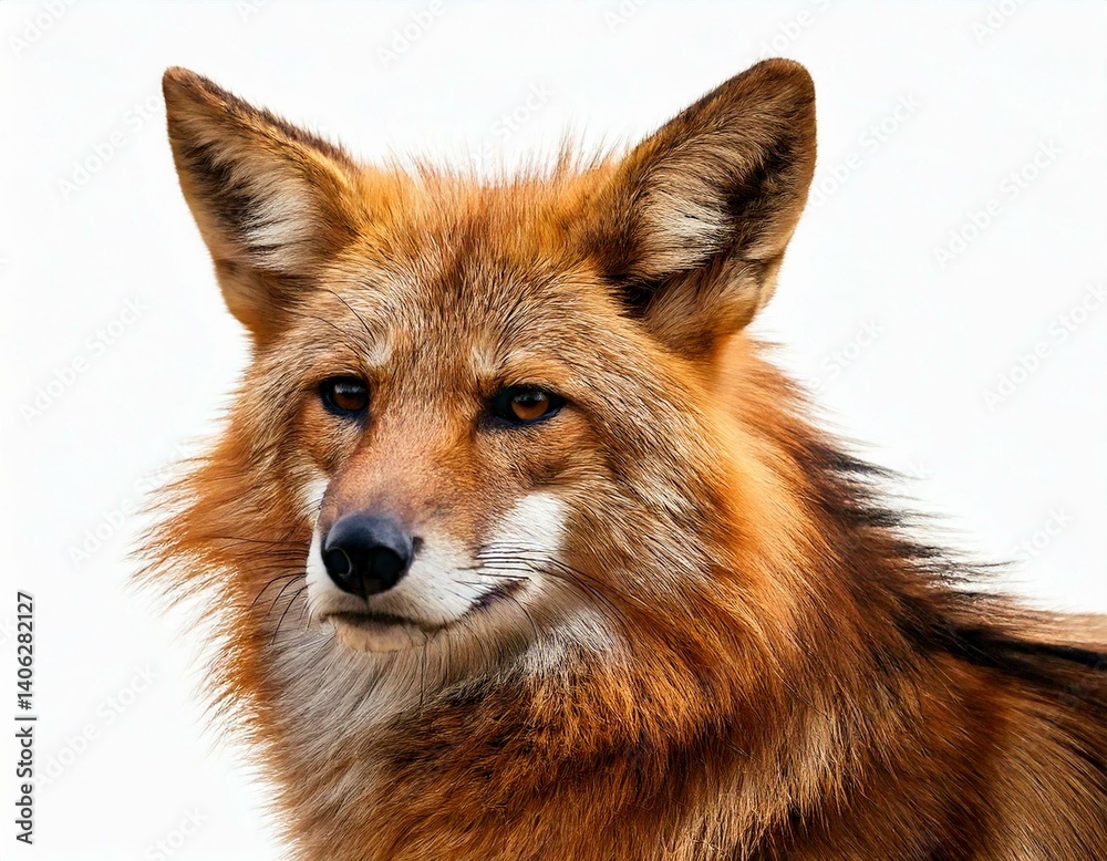 Fototapeta premium maned wolf isolated on a white background