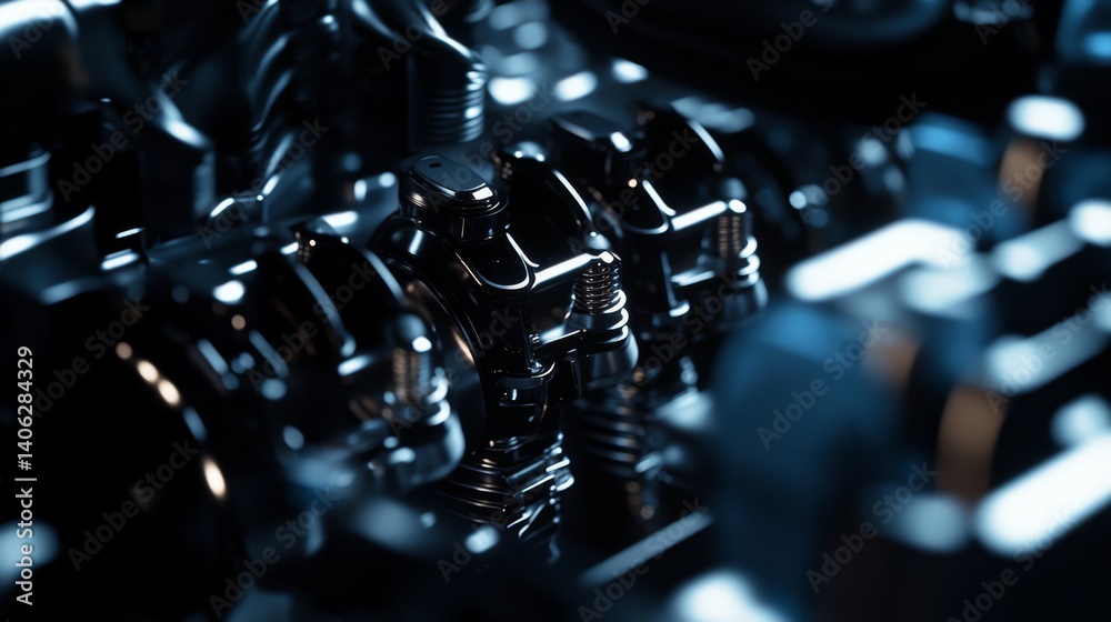 Mechanic performing routine maintenance on a car engine. Featuring engine maintenance Mechanic performing routine maintenance on a car engine. Featuring engine maintenance