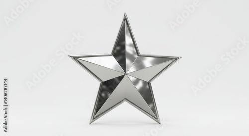 Wallpaper Mural Reflective Silver Star Award Achievement Symbol 3D Render Torontodigital.ca