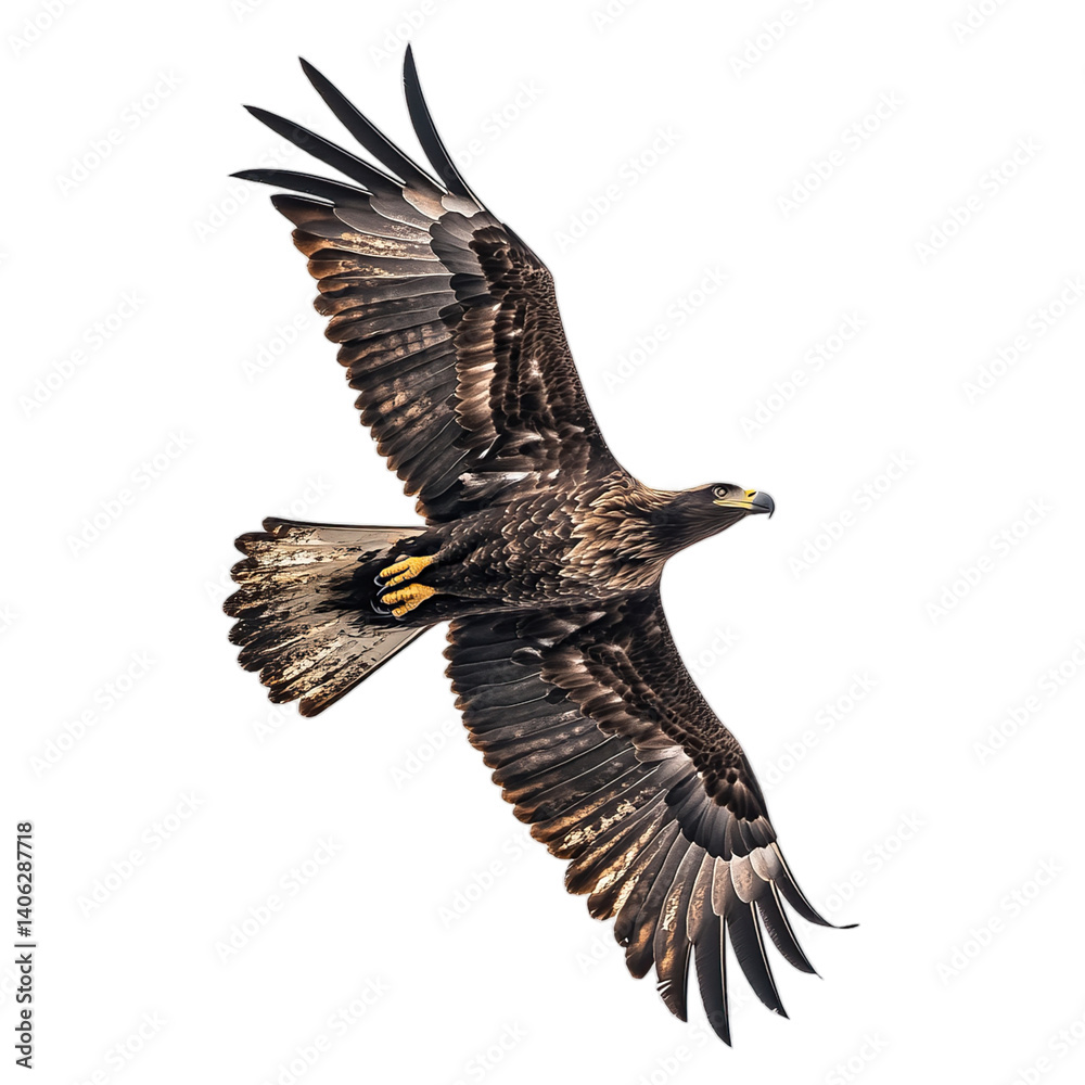 Obraz premium Eagle in flight with dark background.