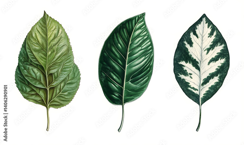 illustrations of various trees, leaves, grasses, and botanical elements on white background. illustrations of various trees, leaves, grasses, and botanical elements on white background.