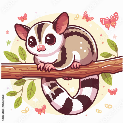 sugar glider vector illustration