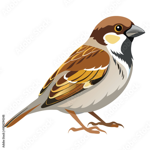 Sparrow isolated on white background
