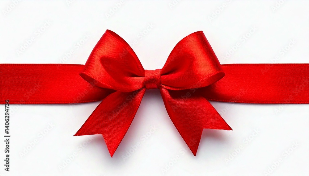 Fototapeta premium Red bow against white background 9