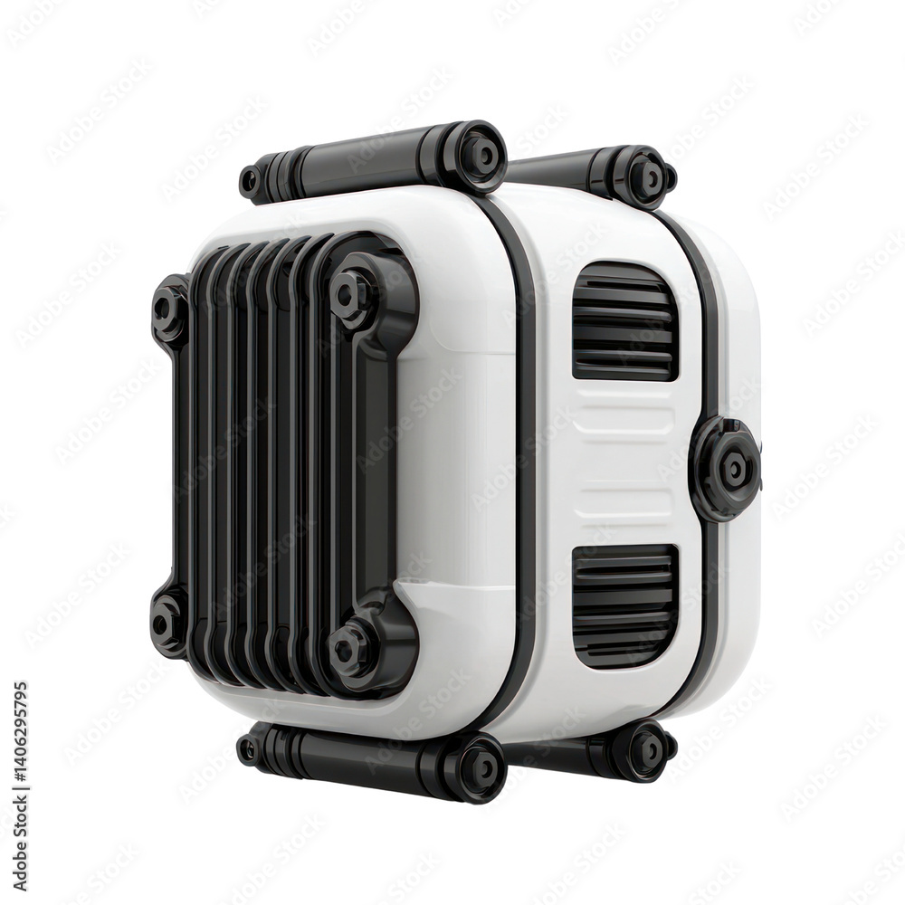 Fototapeta premium Innovative storage box design studio setting 3d render clean cutout background modern aesthetic