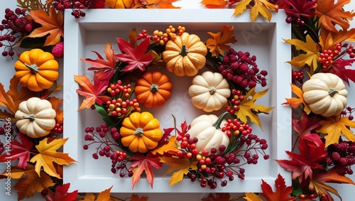 autumn composition with autumn leaves