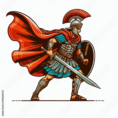 roman officer vector illustration