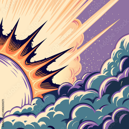 Retro Sunburst Comic Book Explosion