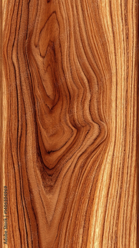 Naklejka premium Rich, swirling wood grain texture. Warm brown tones