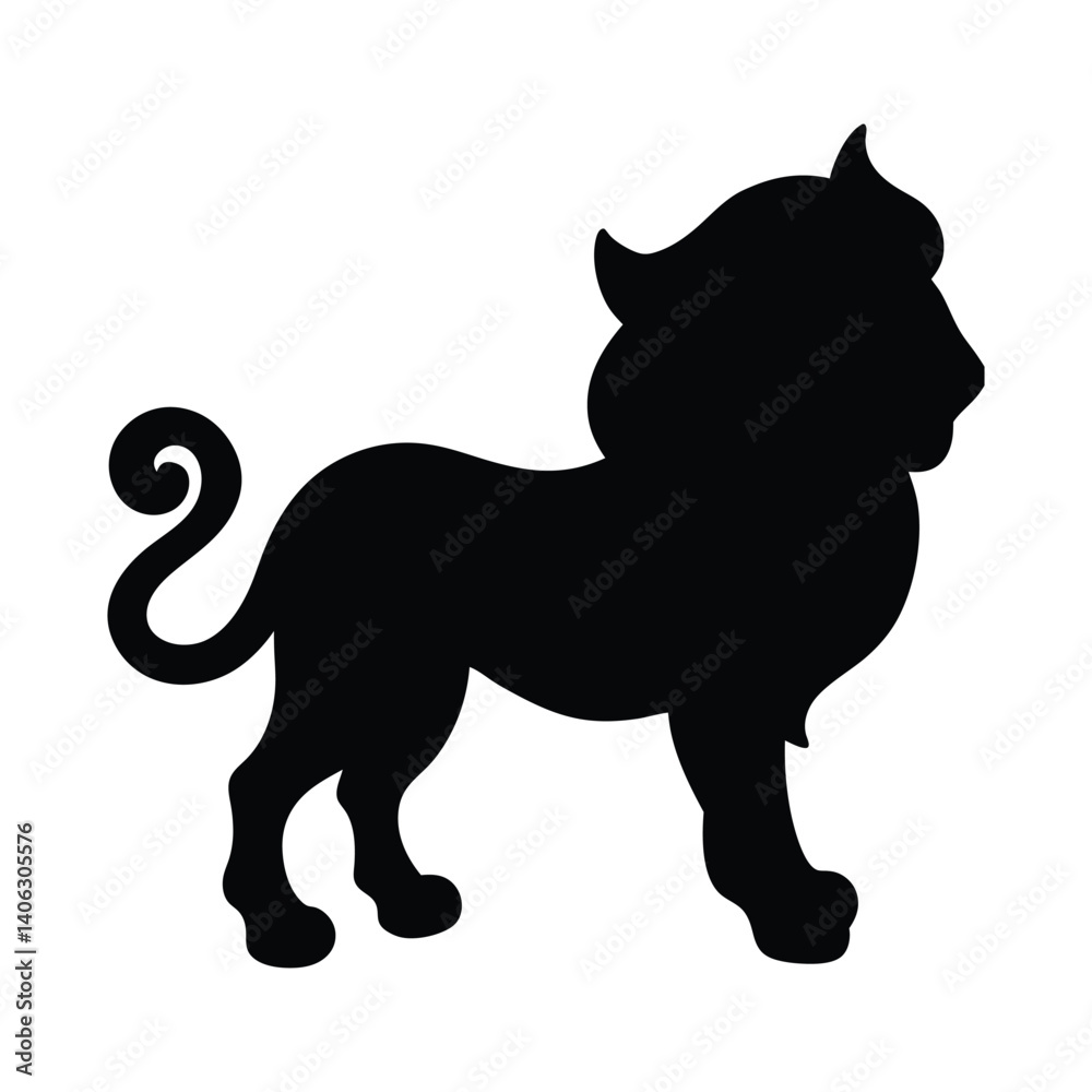 Obraz premium lion silhouette vector isolated on white background