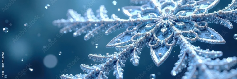 Exquisite snowflake motif with intricate details and ornate edges , holiday, pattern Exquisite snowflake motif with intricate details and ornate edges , holiday, pattern